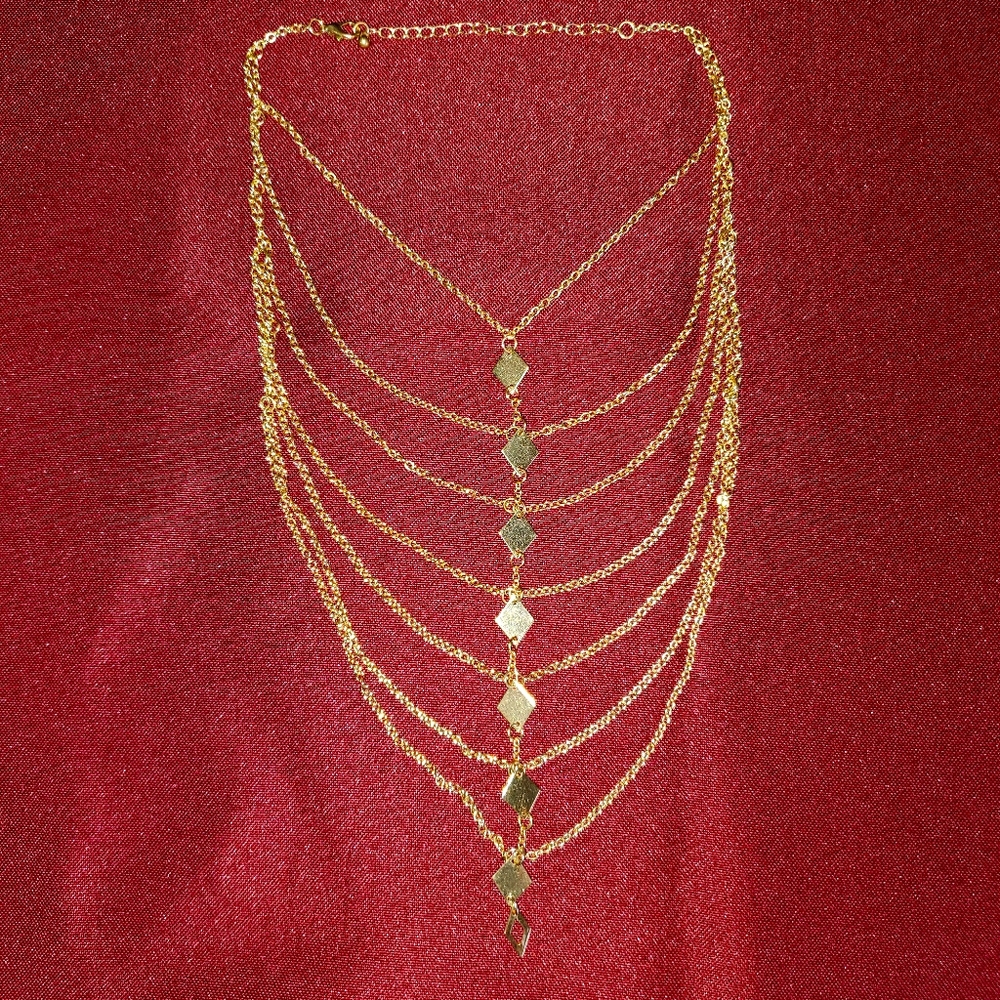 Gold layered choker necklace